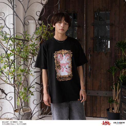 『魔法騎士レイアース』第2弾 デコラティブTシャツ 4(アスカ&タータ&タトラ)ブラック